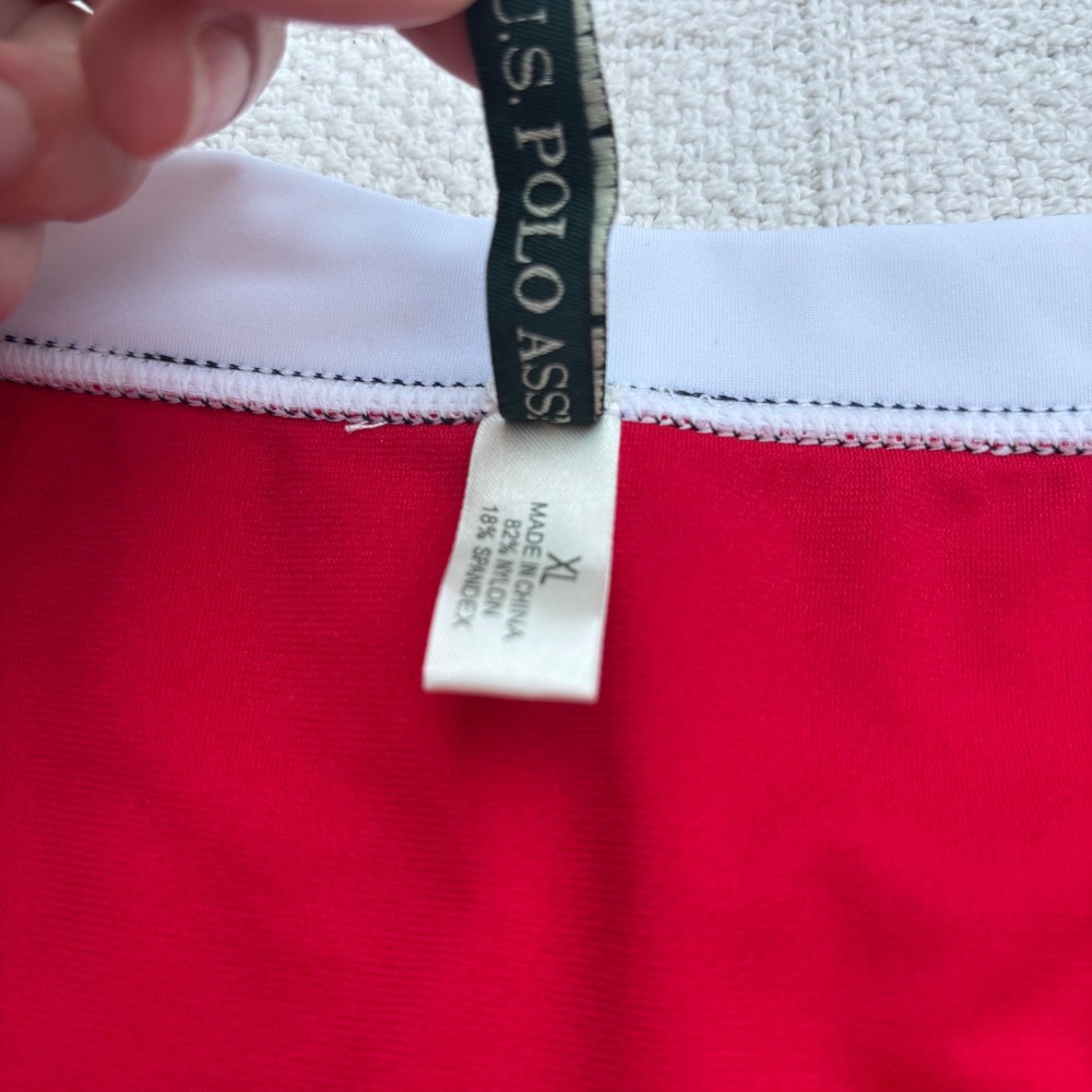 Women's XL Y2K US POLO ASSN‎ Red White Blue Preppy High Waisted Bikini Bottoms - Picture 4 of 6